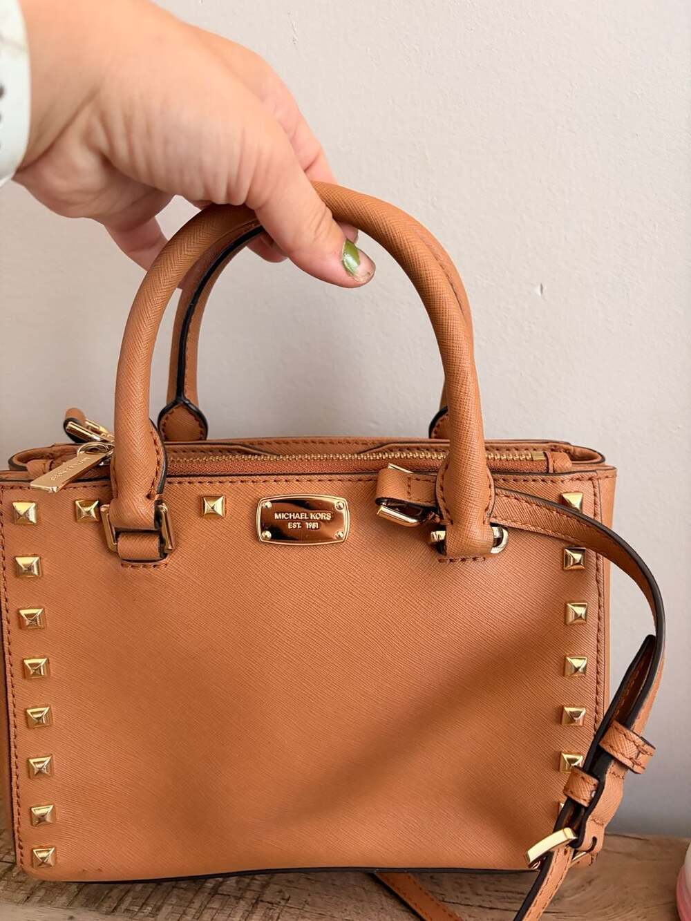 Michael Kors Kellen Studded XS Saffiano Leather Satchel